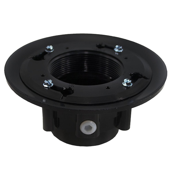 Jones Stephens 2in. x 3in. ABS Heavy Duty Drain Base with Clamping Ring and Primer Tap, for 3-1/2in. Spud D49811 - main